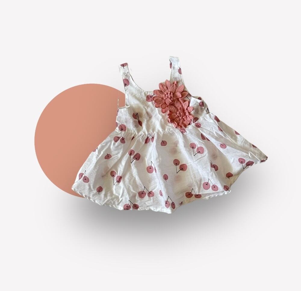 Baby’s Cherry Print Summer Dress Size 9-12 month